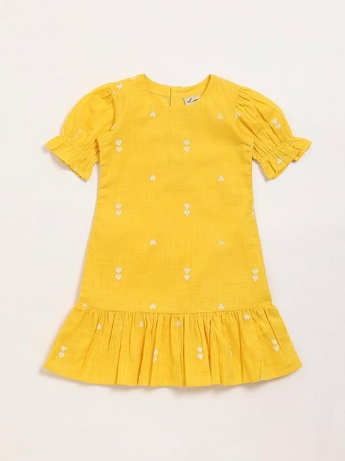 utsa kids by westside yellow printed dress