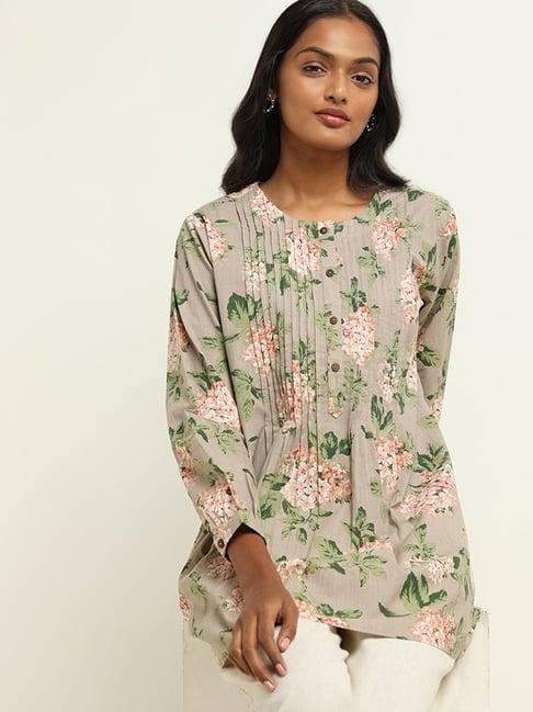 utsa by westside beige printed kurti