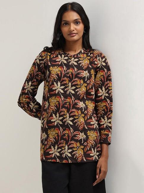 utsa by westside brown floral printed tunic