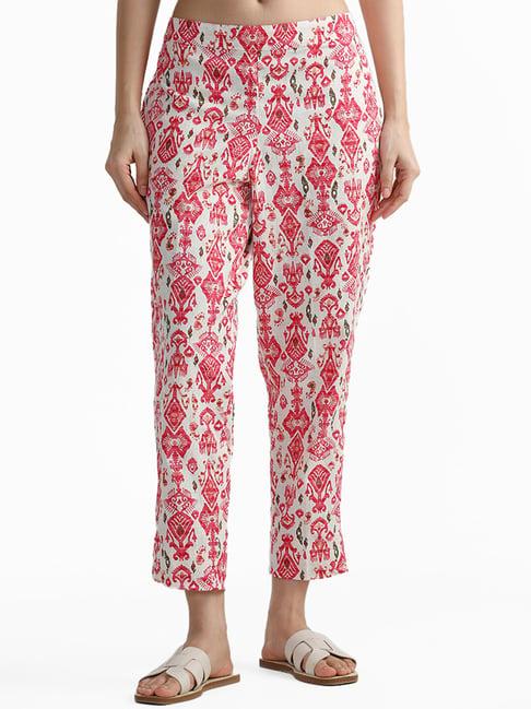 utsa by westside fuchsia ethnic printed pants