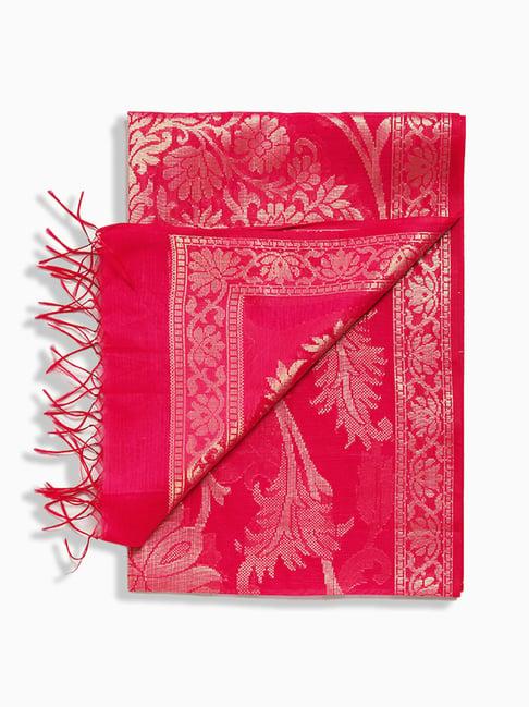 utsa by westside fuchsia pink zari jacquard dupatta