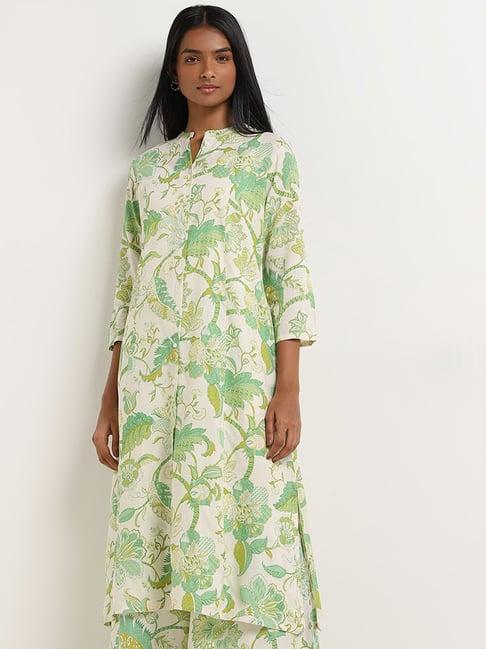 utsa by westside green botanical design a-line kurta