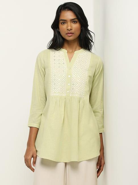 utsa by westside green mirror embroidered tunic