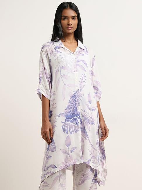 utsa by westside lilac foliage design high-low kurta