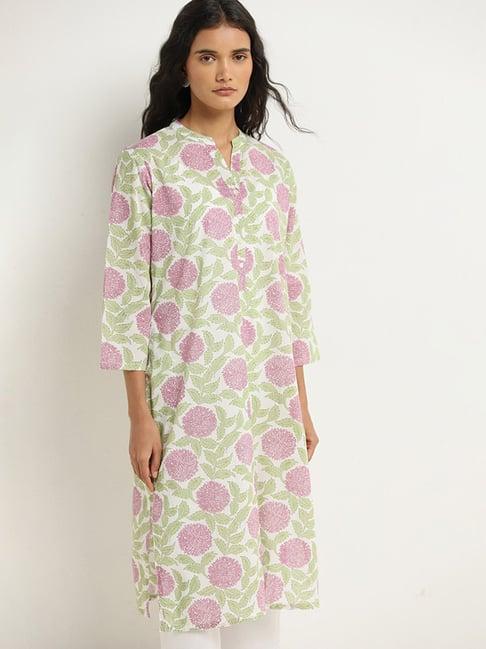 utsa by westside lilac foliage print straight kurta