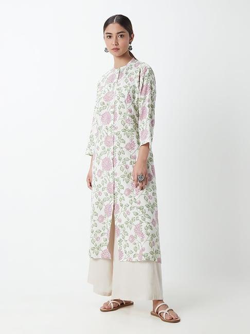 utsa by westside off-white printed a-line kurta