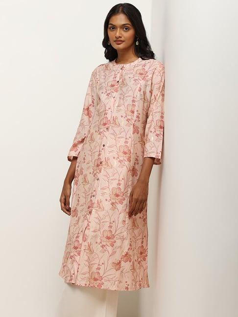 utsa by westside pink floral print kurta