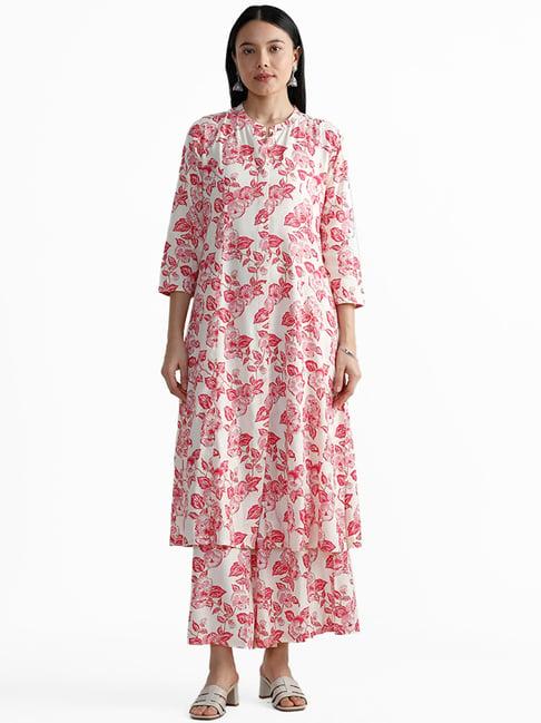 utsa by westside pink floral printed kurta