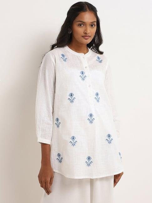 utsa by westside white embroidered tunic