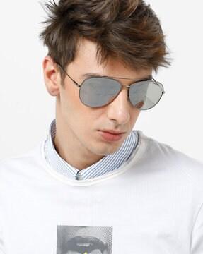 uv-protected full-rim aviator sunglasses