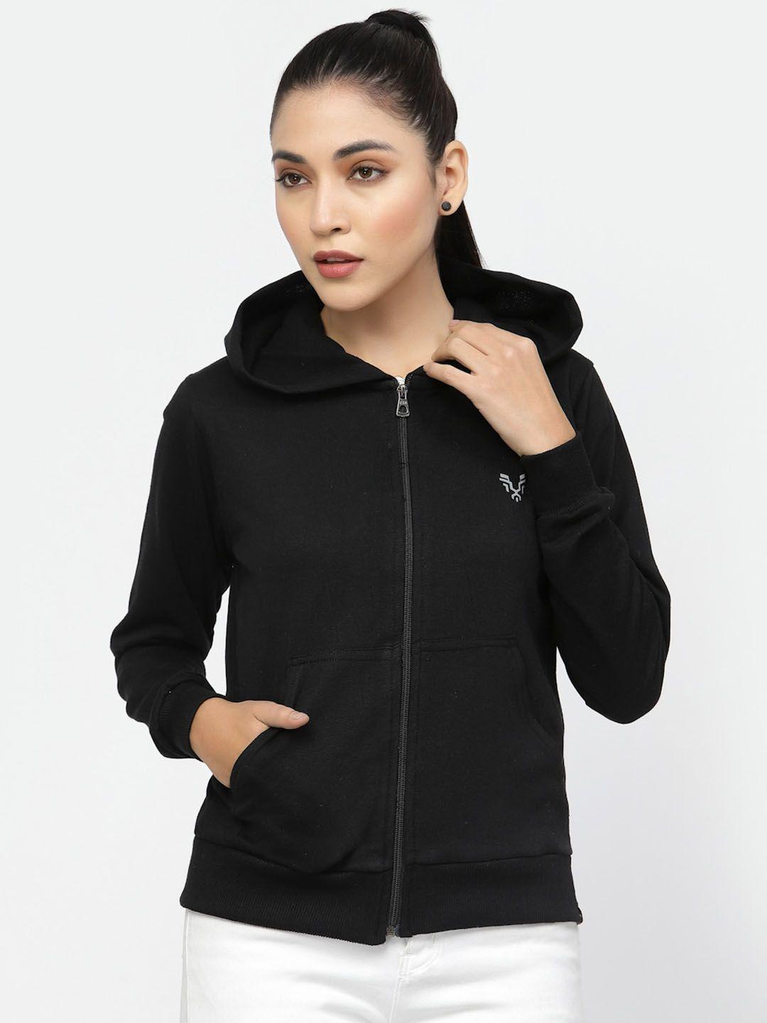 uzarus lightweight hooded cotton front-open sweatshirt