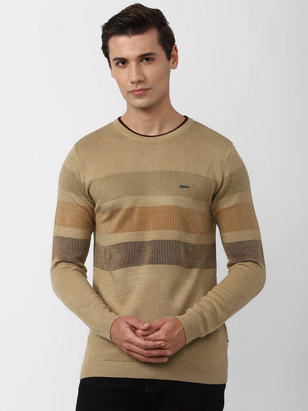v dot men striped pure cotton pullover sweater