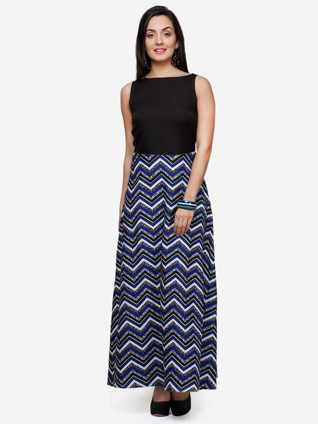 v&m printed boat neck crepe maxi dress