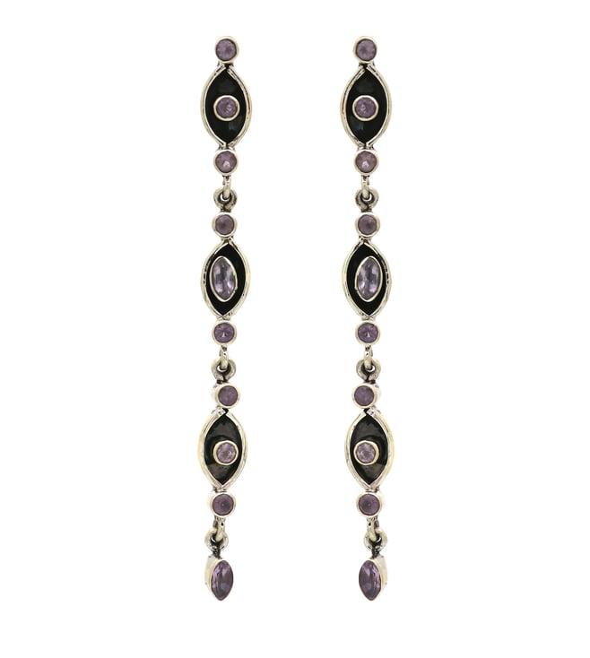 v and a jewels 3 eyed earring in amethyst gemstone