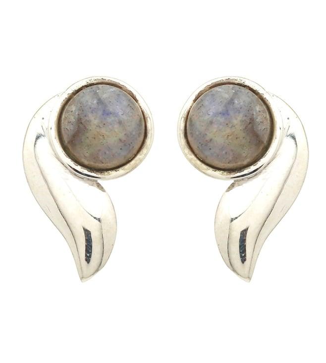 v and a jewels curvy earring in labradorite gemstone