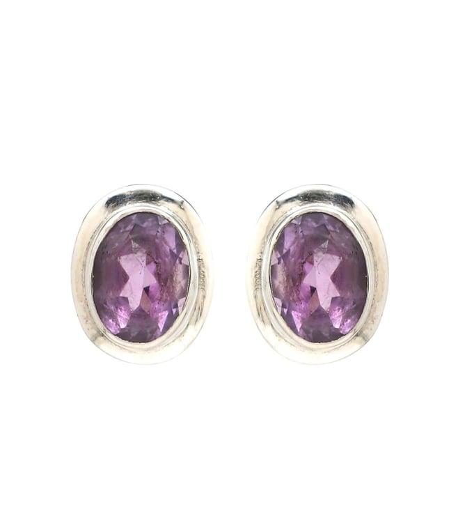 v and a jewels sterling silver earring in amethyst