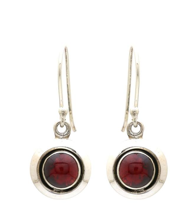 v and a jewels sterling silver earring in garnet