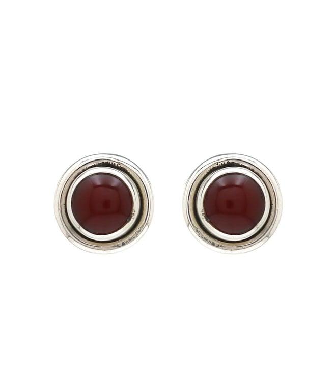 v and a jewels sterling silver earring in red onyx