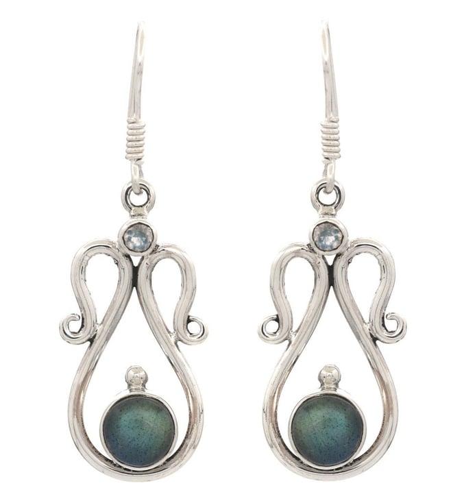 v and a jewels stone jewellery bedu earrings in labradorite gemstone