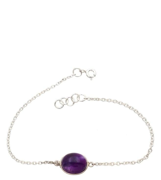 v and a jewels stone jewellery classic oval bracelet in amethyst gemstone
