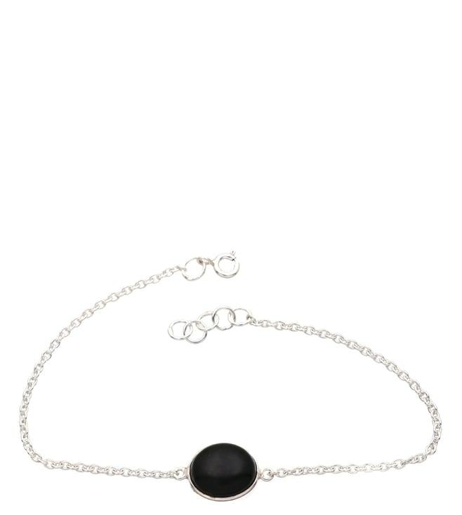 v and a jewels stone jewellery classic oval bracelet in black onyx gemstone
