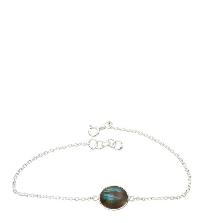 v and a jewels stone jewellery classic oval bracelet in labradorite gemstone