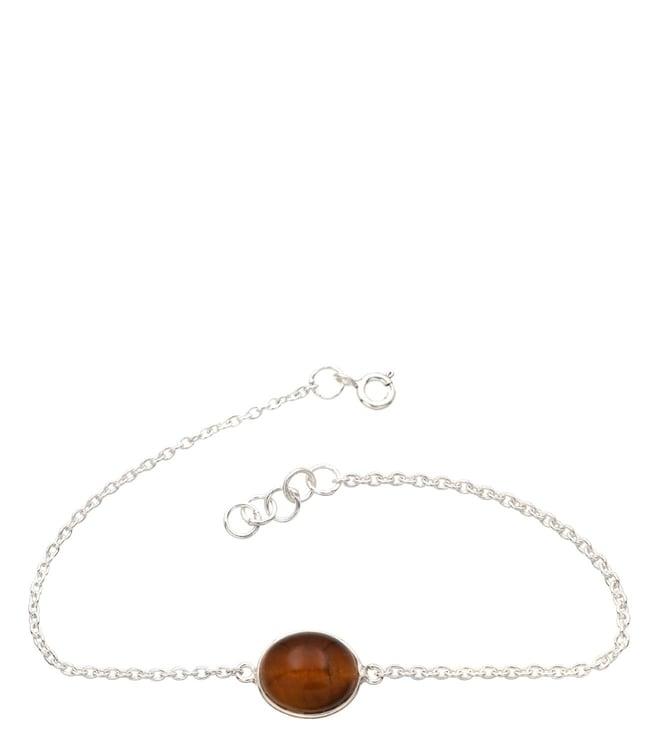 v and a jewels stone jewellery classic oval bracelet in tiger's eye gemstone