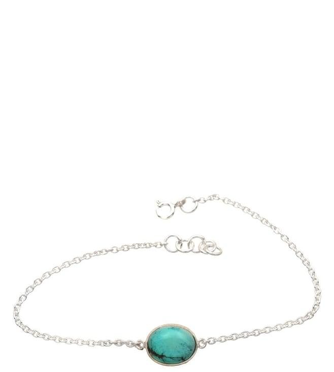 v and a jewels stone jewellery classic oval bracelet in turquoise gemstone