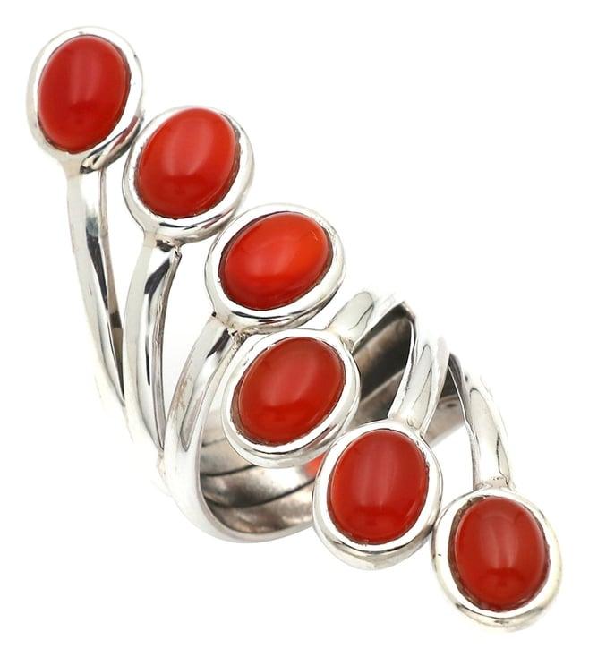 v and a jewels stone jewellery pride ring in red onyx gemstone
