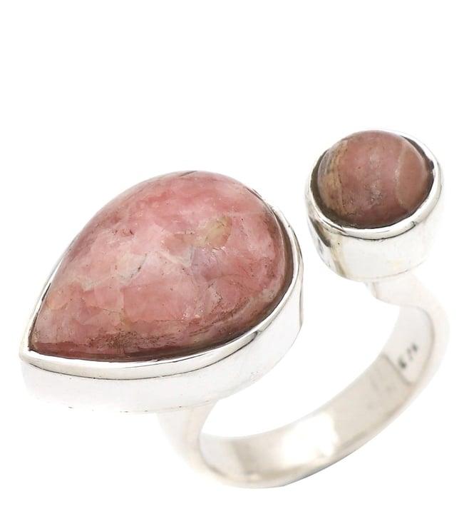 v and a jewels stone jewellery teardrop ring in rhodocrosile gemstone