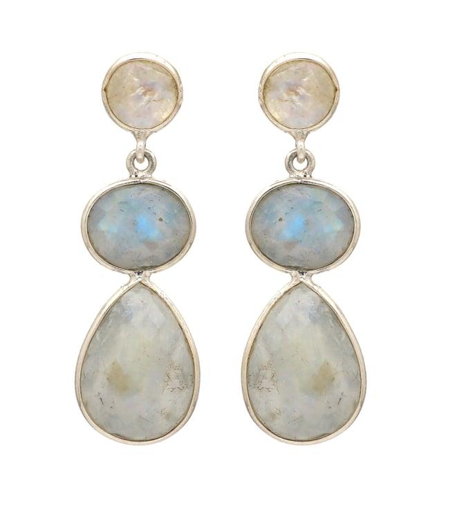 v and a jewels triple gem earring in moonstone gemstone