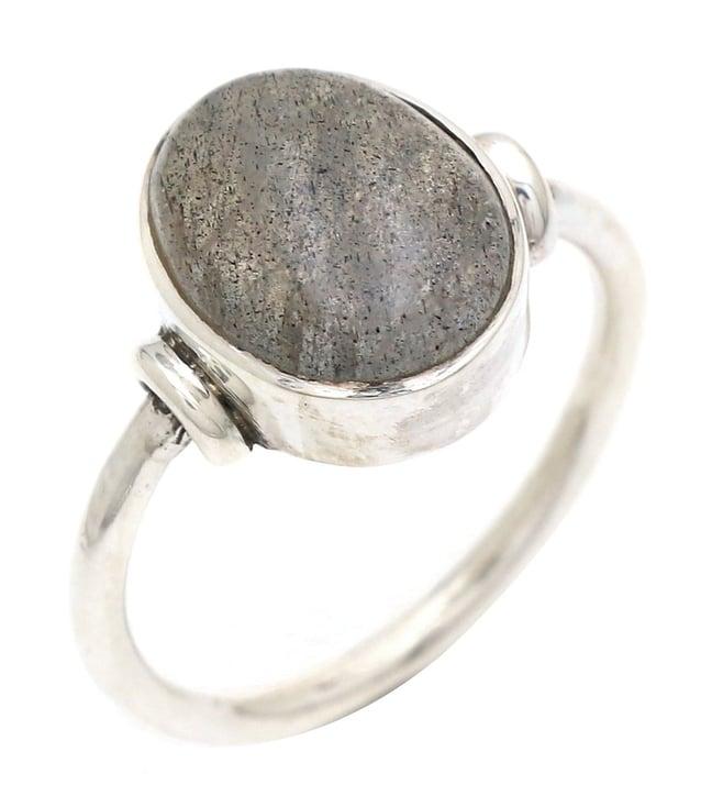 v and j jewels stone jewellery classic ring in black rutilated quartz gemstone