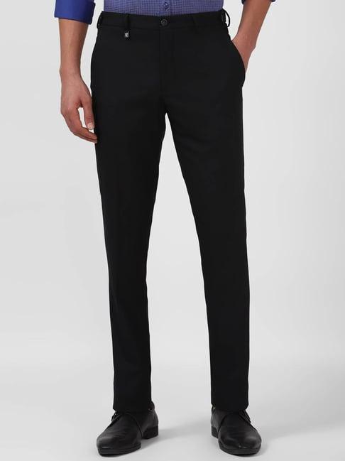 v dot black skinny fit trousers