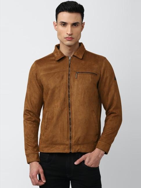 v dot brown regular fit jacket