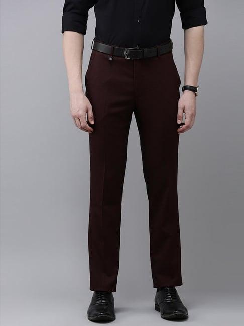 v dot brown skinny fit trousers