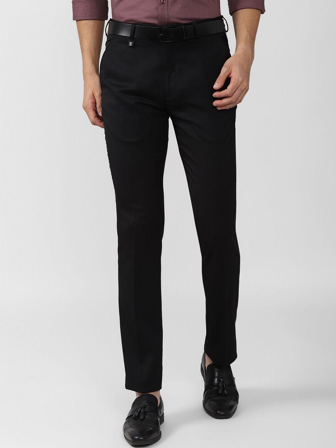 v dot men black skinny fit trousers