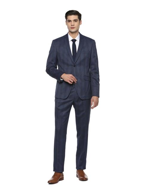 v dot navy skinny fit striped two piece suit