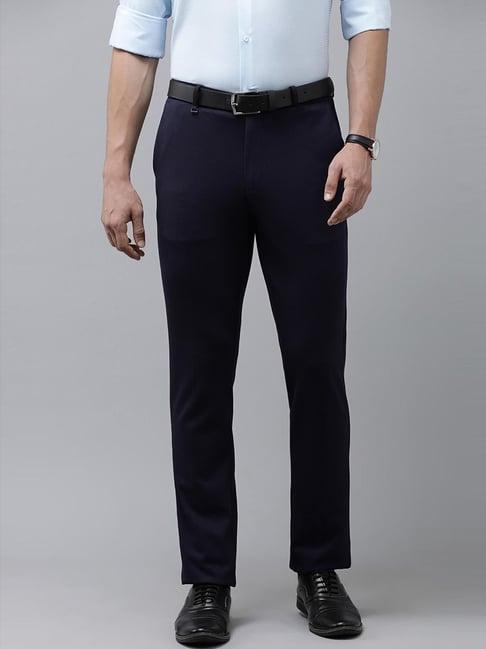 v dot navy skinny fit trousers