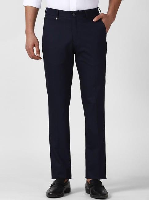 v dot navy skinny fit trousers