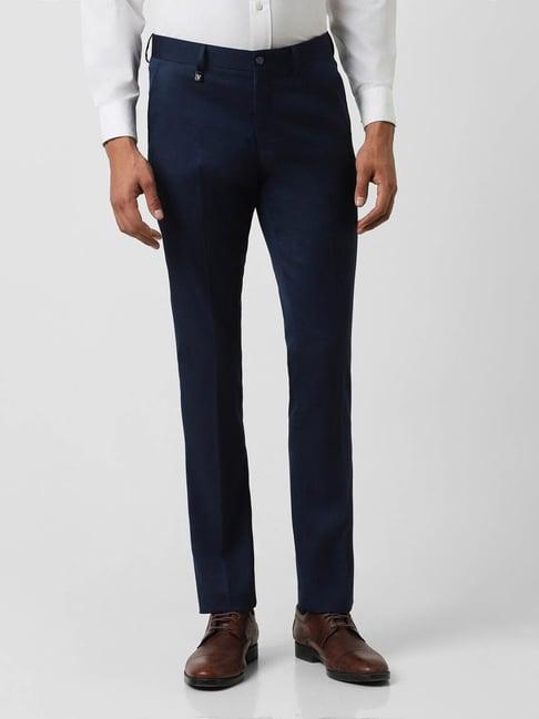 v dot navy skinny fit trousers