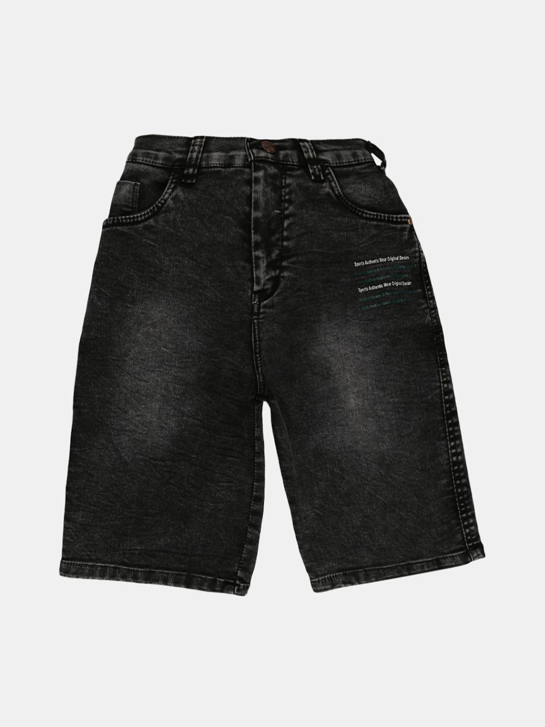 v-mart boys black washed denim shorts