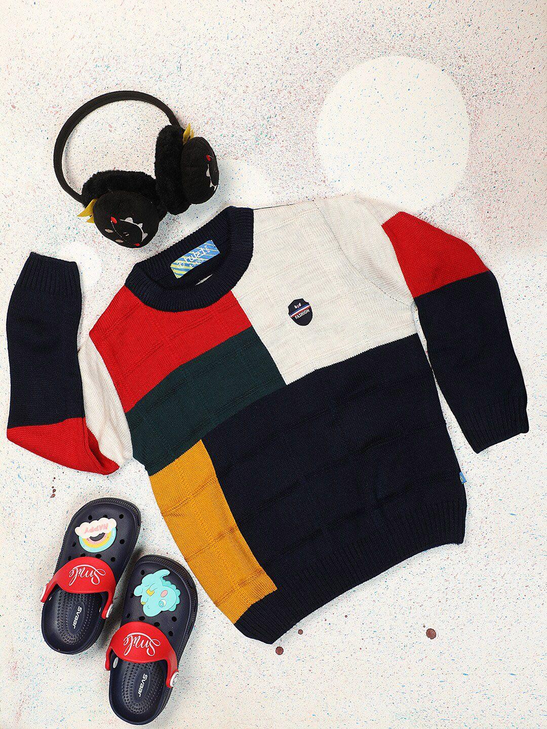 v-mart boys colourblocked pullover sweater