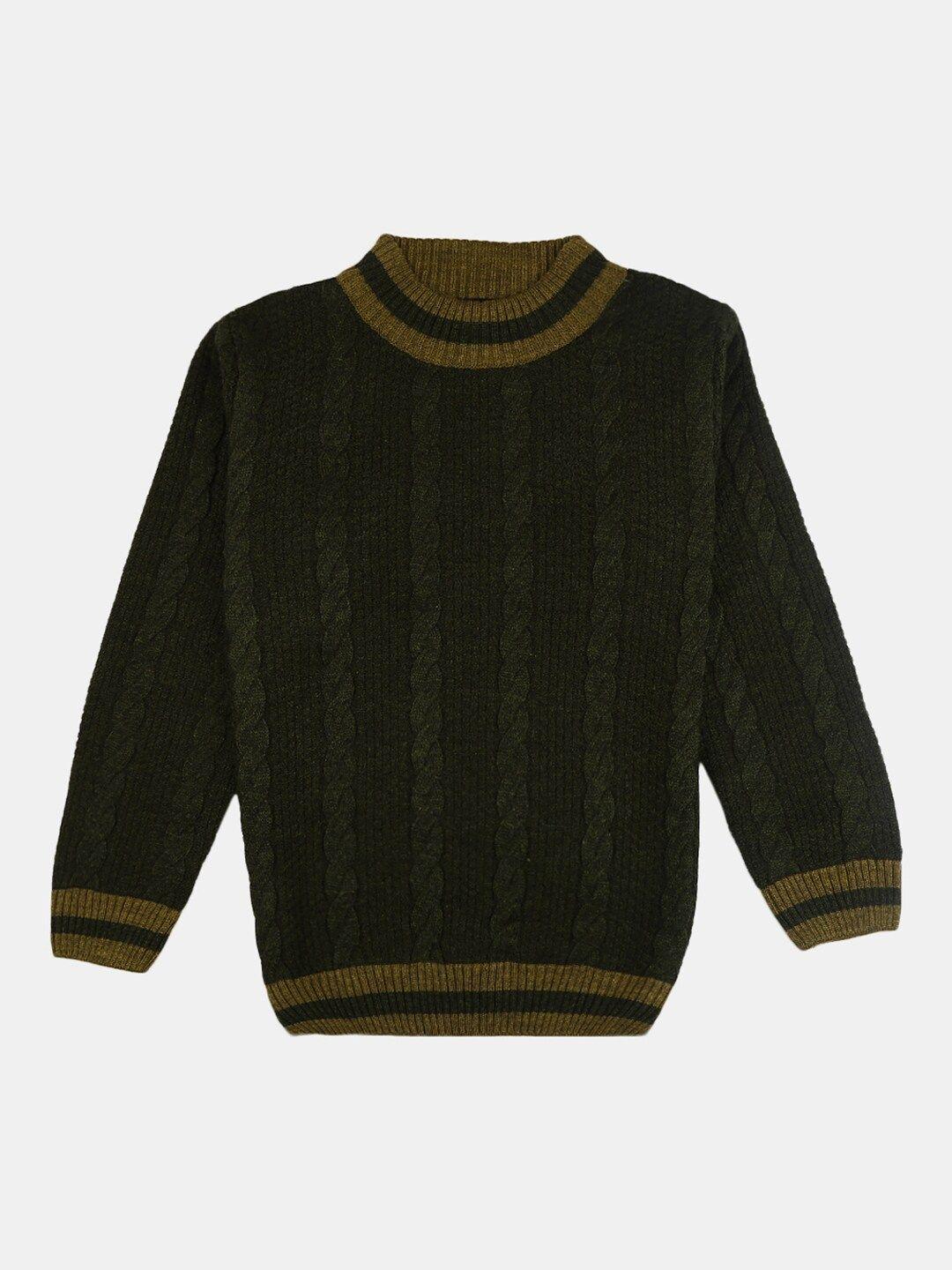 v-mart boys olive green cable knit cotton pullover sweater