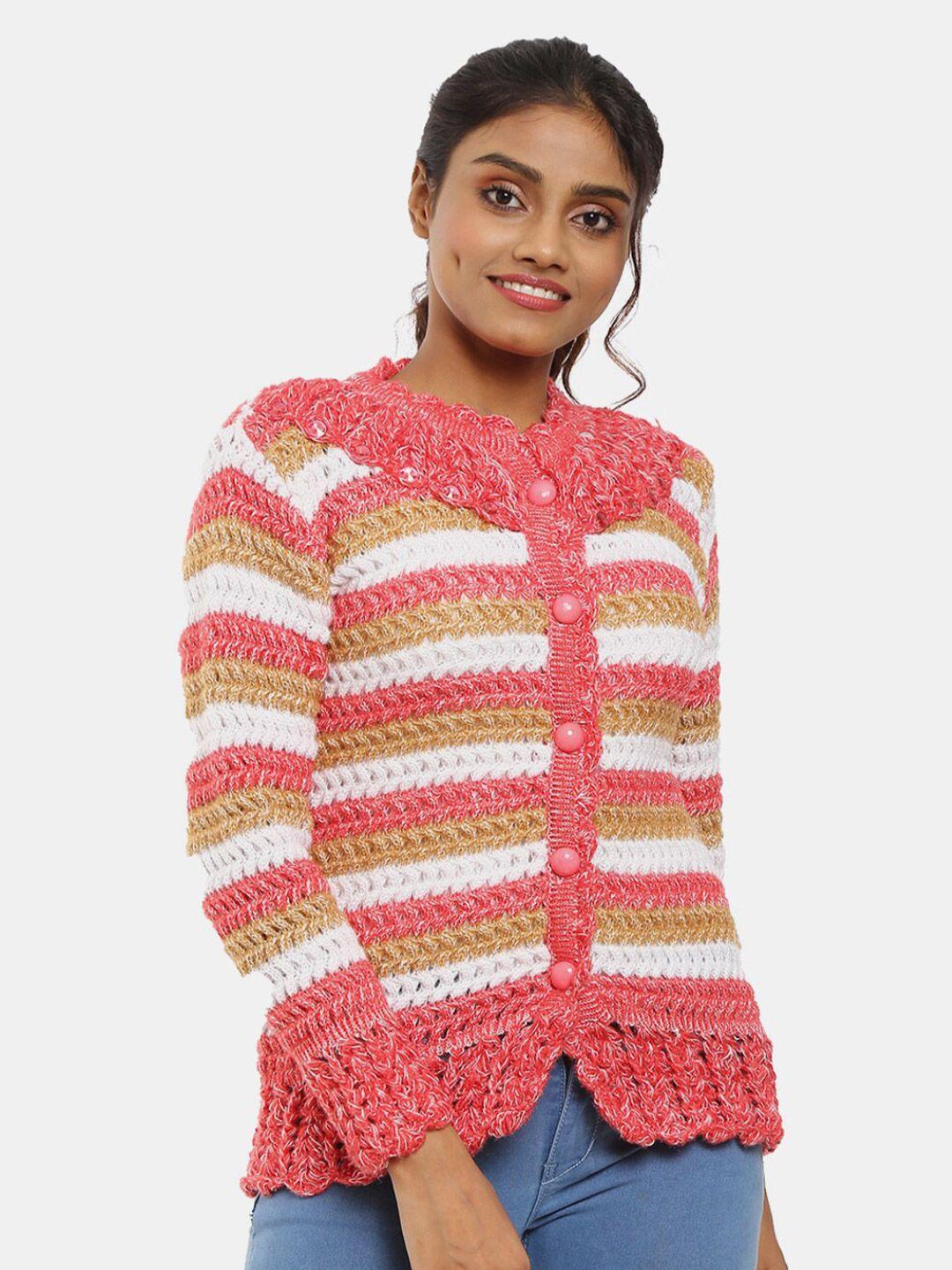 v-mart cable knit acrylic cardigan sweater
