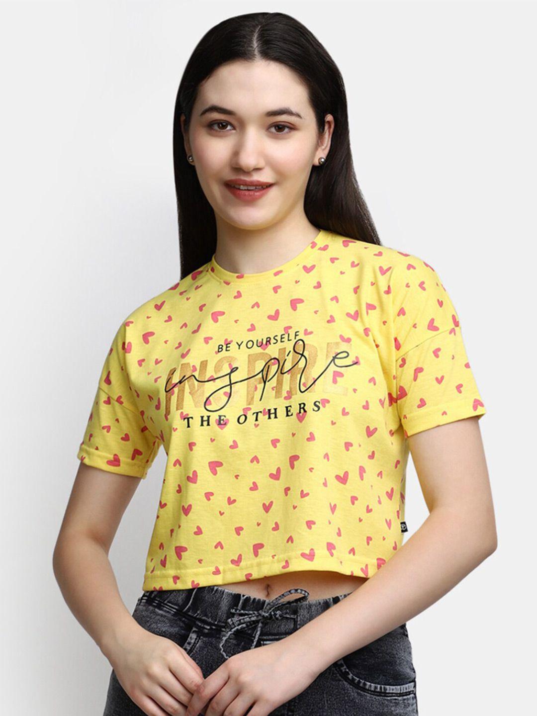 v-mart conversational printed crop cotton t-shirt