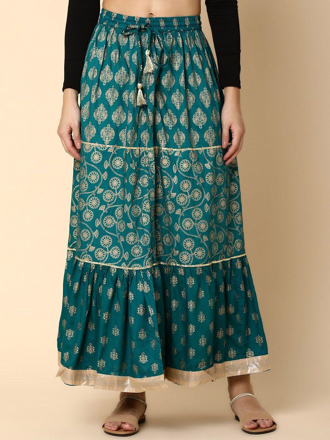 v-mart ethnic printed maxi flared skirt