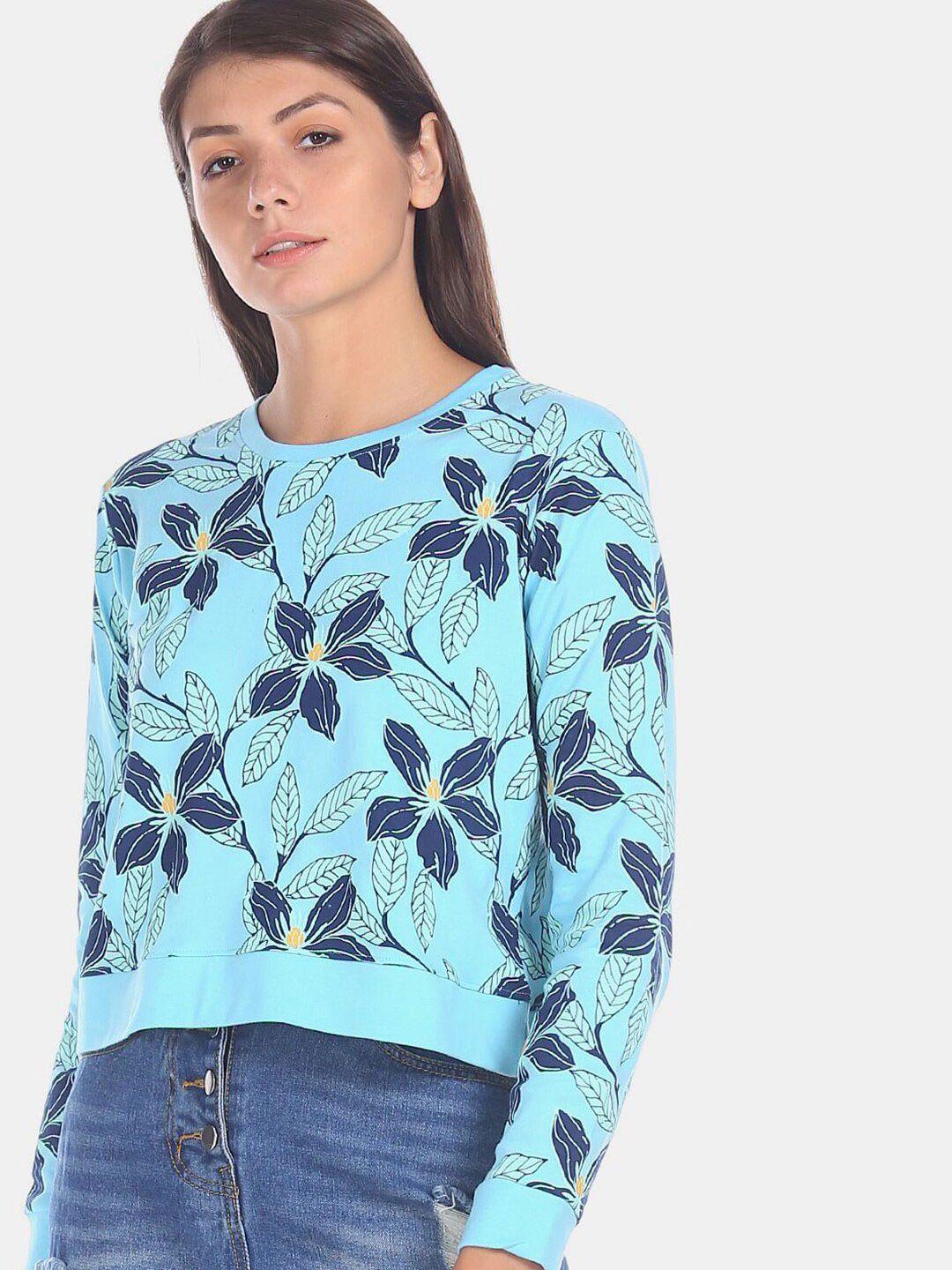 v-mart floral printed cotton pullover sweatshirt