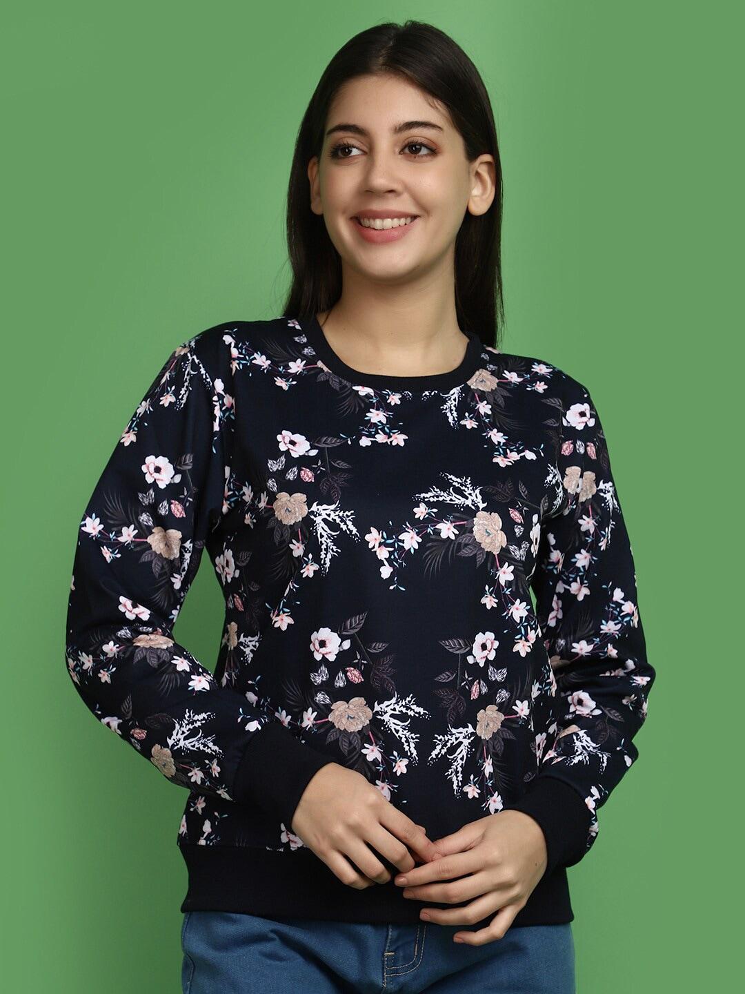 v-mart floral printed fleece sweatshirt