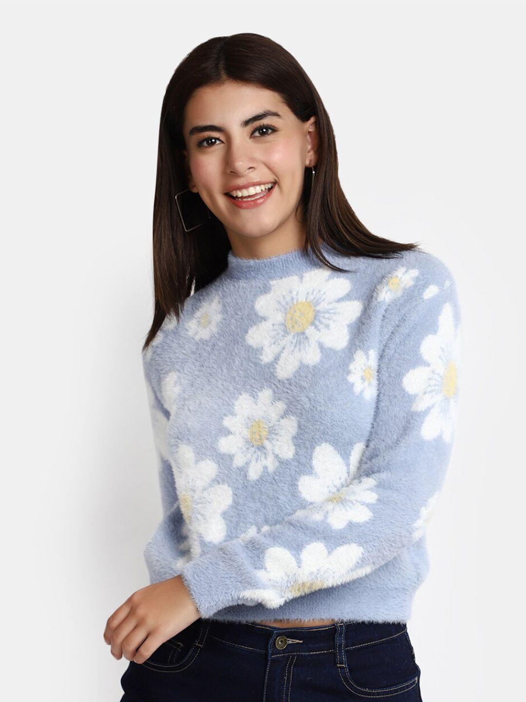 v-mart floral printed round neck cotton sweatshirt