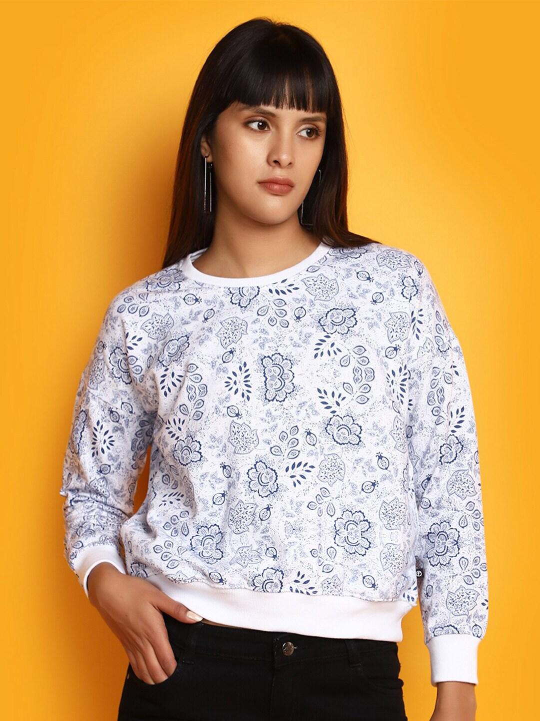 v-mart floral printed round neck pullover sweatshirt